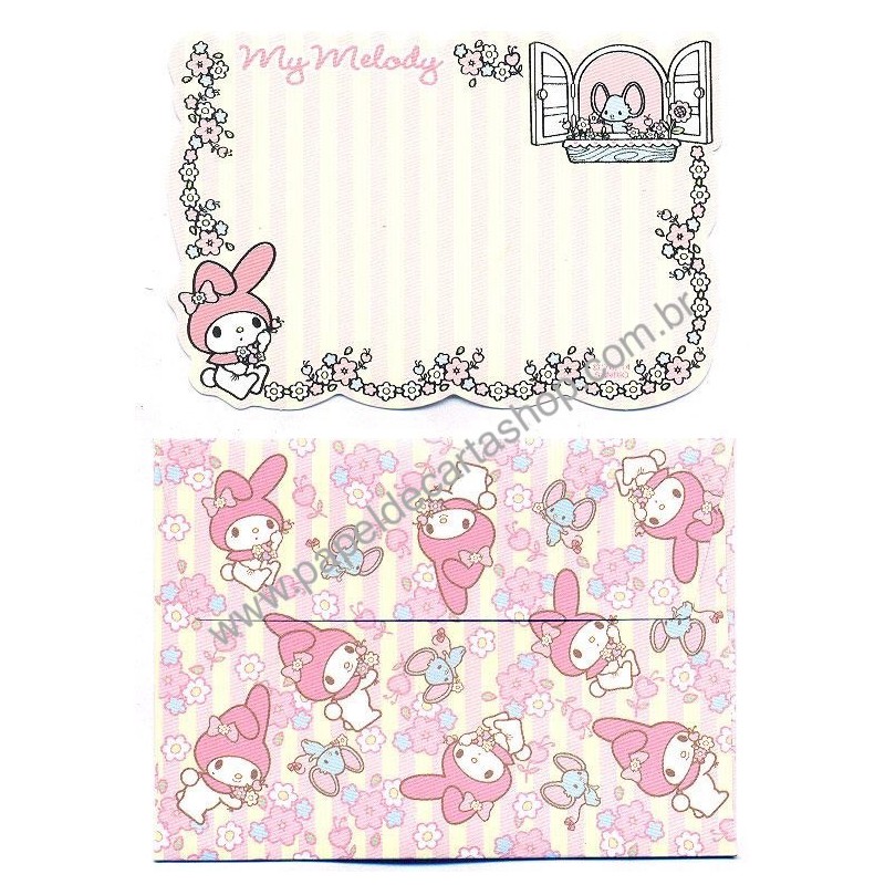 Ano 2014. Mini-Cartão de Mensagem My Melody Window Sanrio