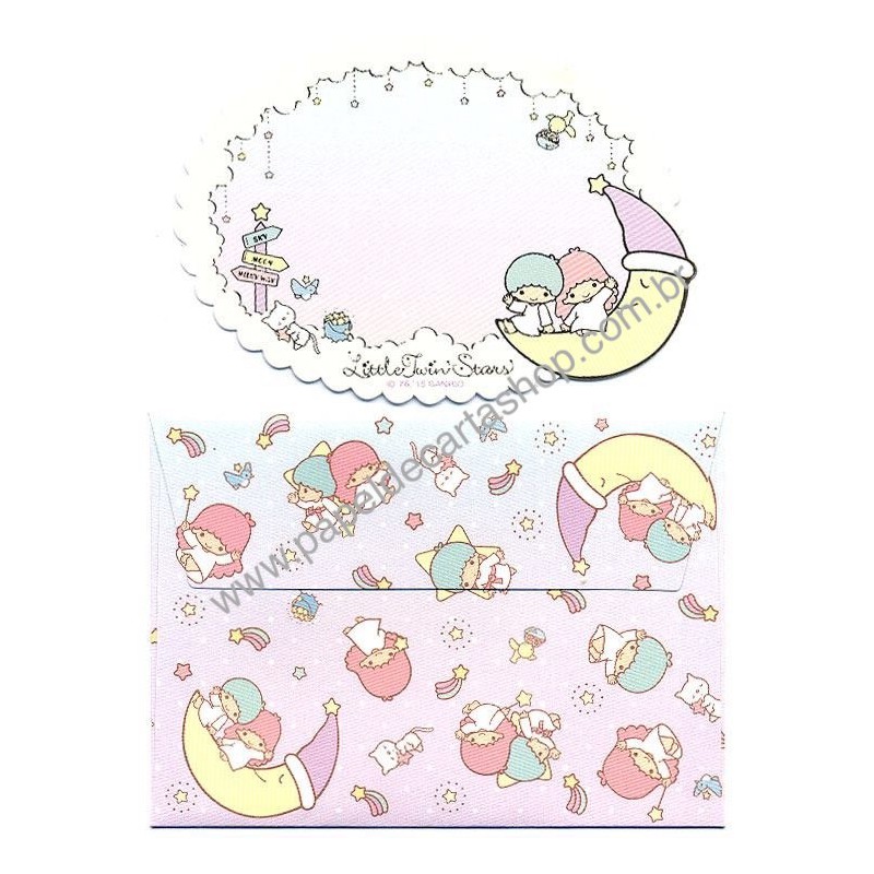 Ano 2015. Mini-Cartão de Mensagem Little Twin Stars Moon Sanrio