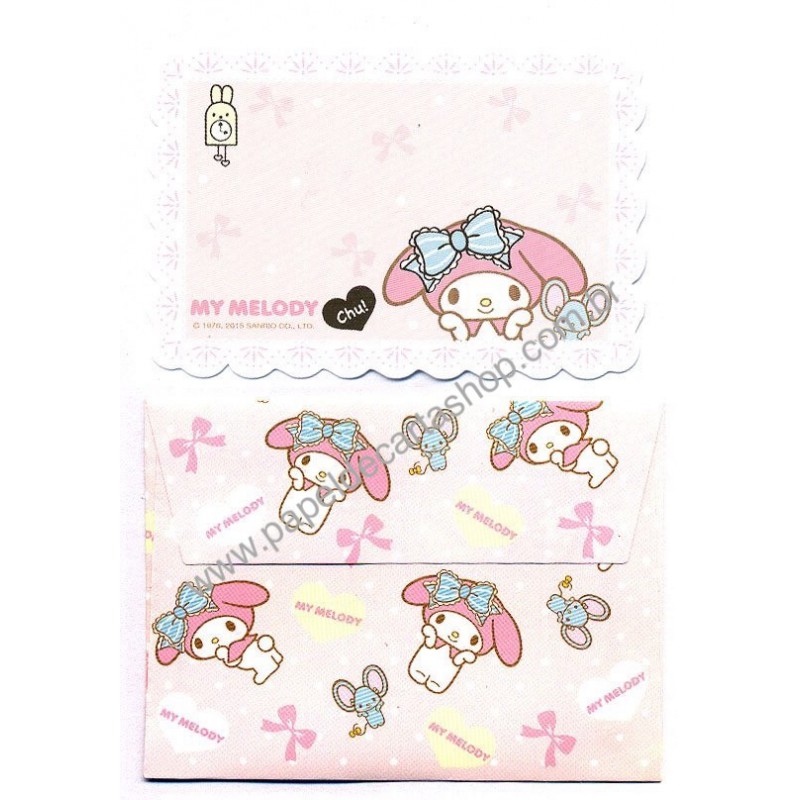 Ano 2015. Mini-Cartão de Mensagem My Melody CHU Sanrio