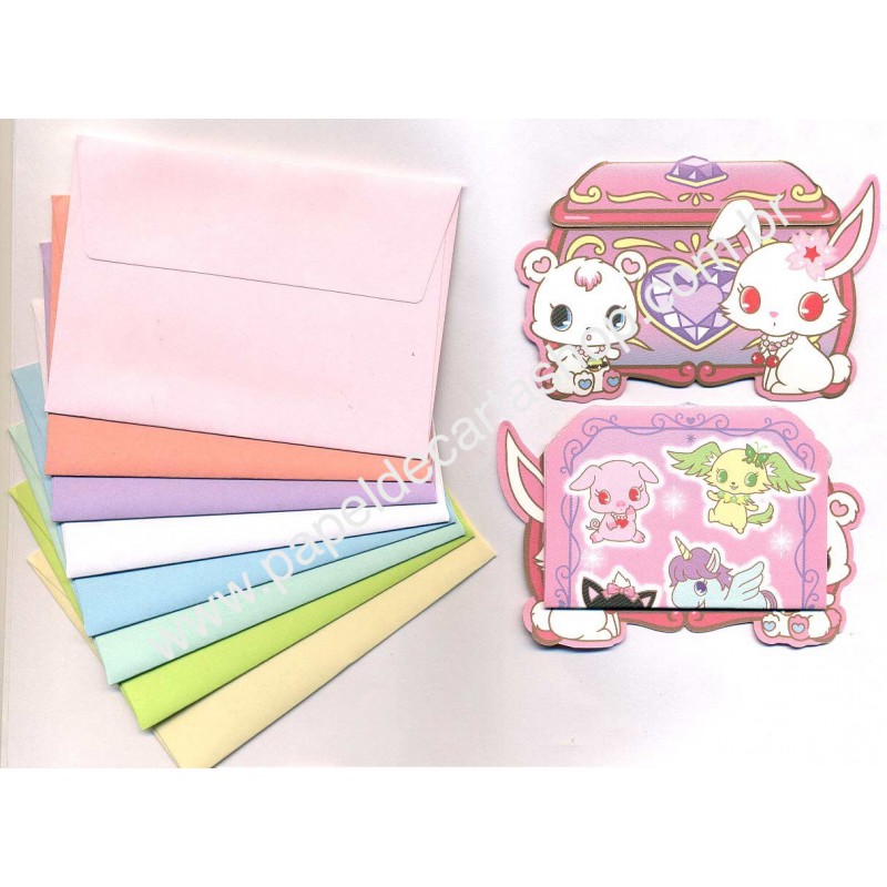 Ano 2010. Kit Mini-Cartão de Mensagem Jewelpet I Sanrio