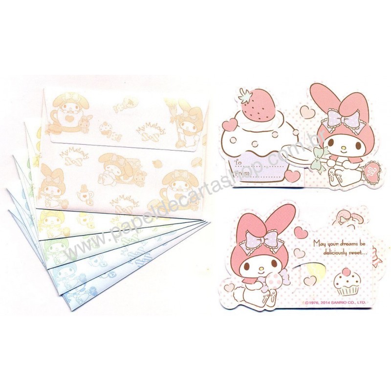 Ano 2014. Kit Mini-Cartão de Mensagem My Melody Sanrio