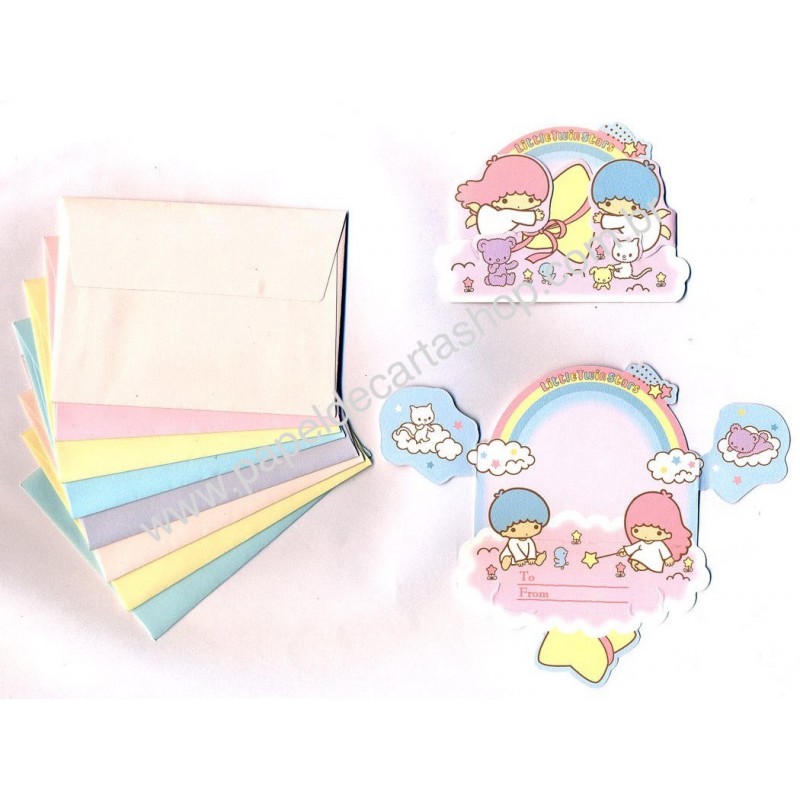 Ano 2016. Kit Mini-Cartão de Mensagem Little Twin Stars Sanrio