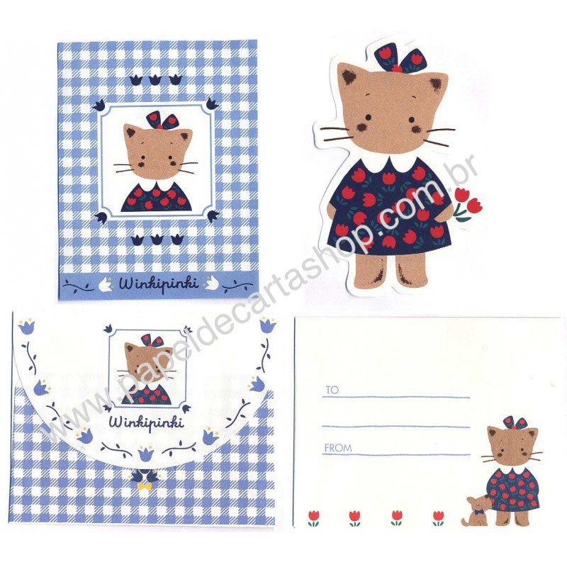 Ano 1995. Conjunto de Mini-Papel de Carta Winkipinki PN Sanrio