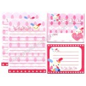 Ano 2003. Conjunto de Mini-Papel de Carta USAHANA Sanrio