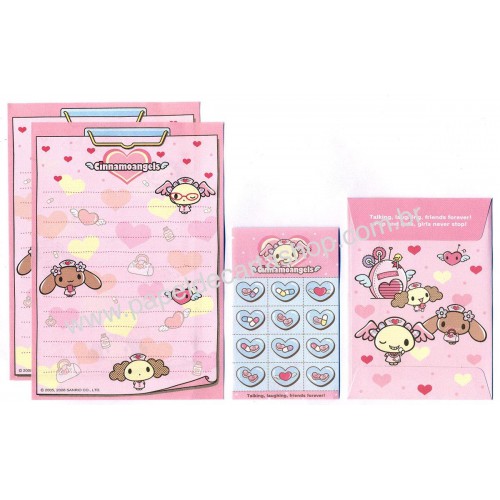 Ano 2006. Conjunto de Mini-Papel de Carta Cinnamoangels - Sanrio