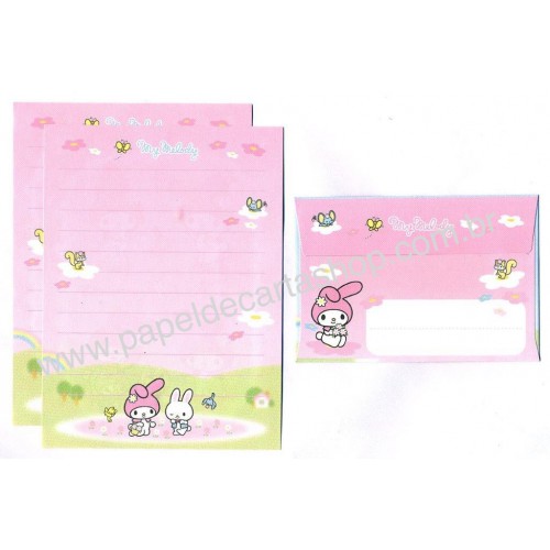 Ano 2007. Conjunto de Mini Papel de Carta My Melody Sanrio