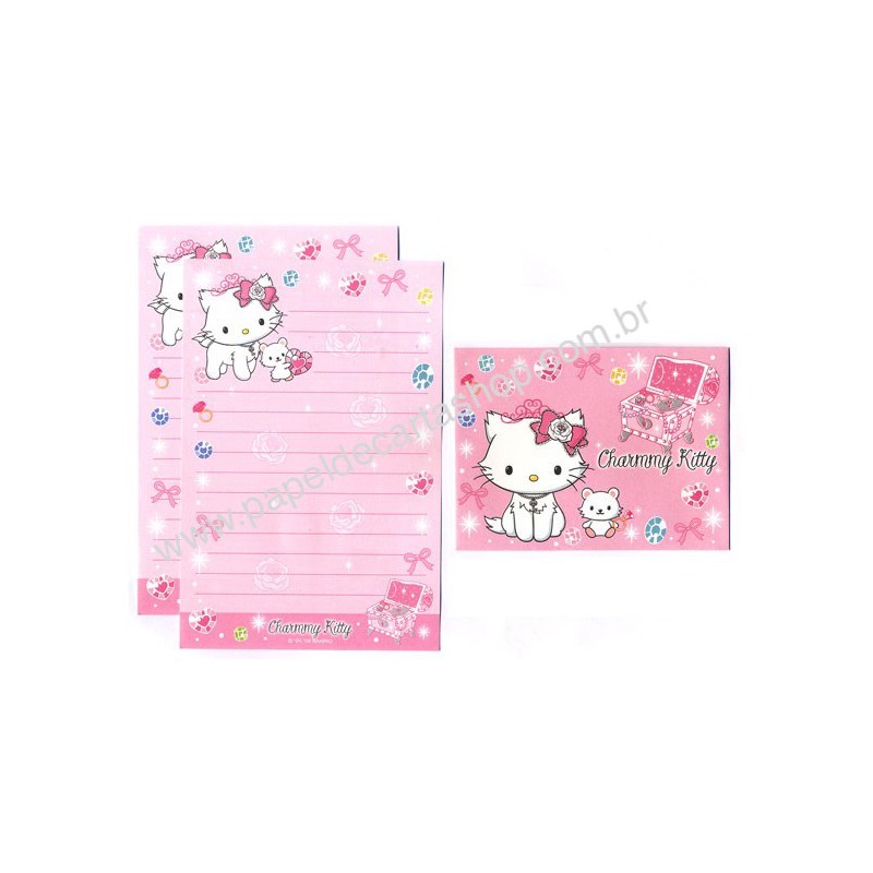 Ano 2008. Conjunto de Mini-Papel de Carta Charmmy Kitty Sanrio