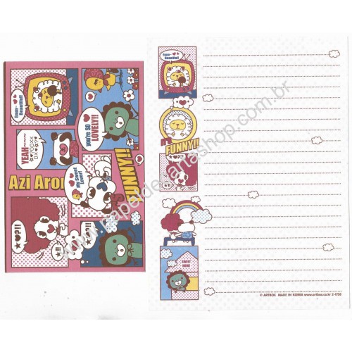 Conjunto de Papel de Carta Azi Aron Funny Artbox Korea