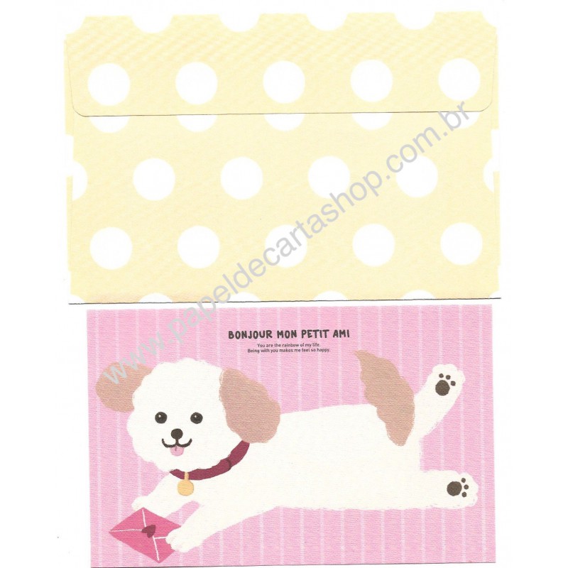 Conjunto de Papel de Carta Bonjour Dog Artbox Korea