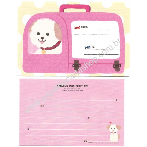 Conjunto de Papel de Carta Bonjour Dog Artbox Korea