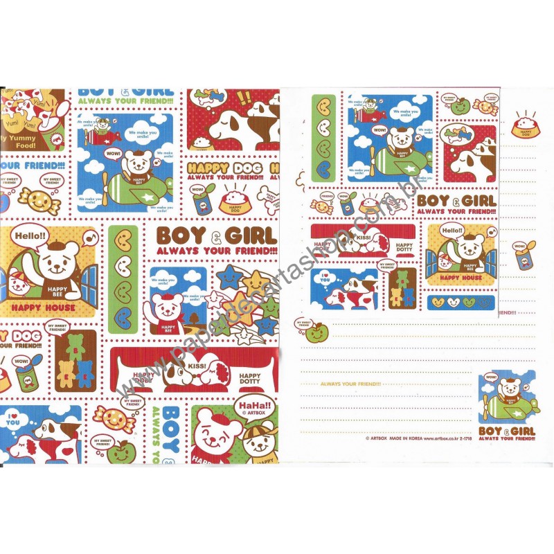 Conjunto de Papel de Carta Happy Bee B&G Artbox Korea