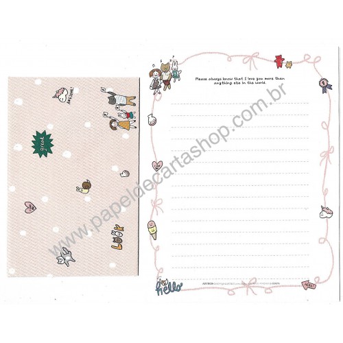 Conjunto de Papel de Carta Hello Artbox Korea