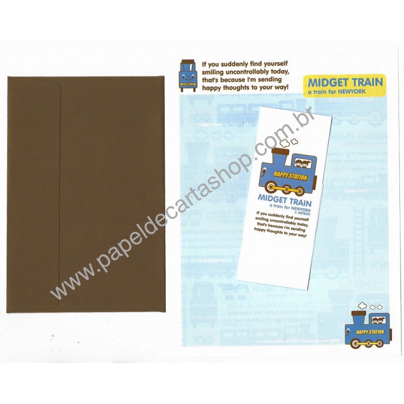 Conjunto de Papel de Carta Midget Train Artbox Korea