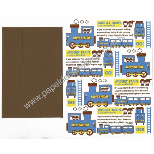 Conjunto de Papel de Carta Midget Train Artbox Korea