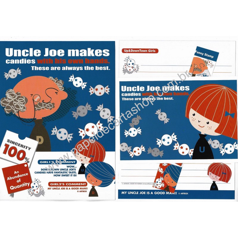 Conjunto de Papel de Carta Uncle Joe Artbox Korea