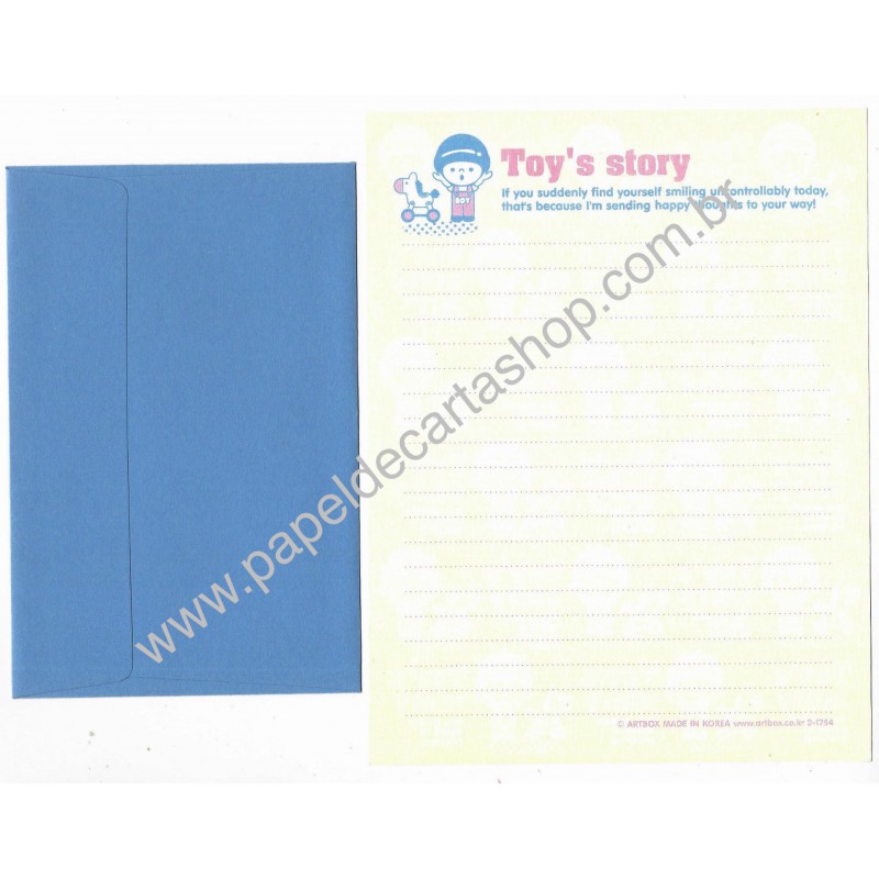 Kit 2 Conjuntos de Papel de Carta Toy's Story Artbox Korea