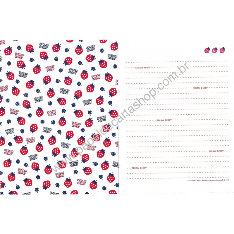 Papel de Carta Straw Berry Artbox Korea