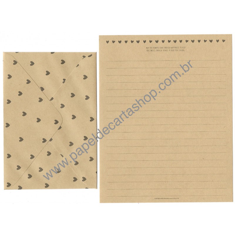 Conjunto de Papel de Carta Kraft Letter Artbox Korea