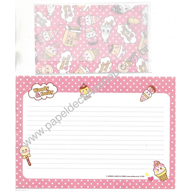 Conjunto de Papel de Carta Woody & Dolly 2 Artbox Korea