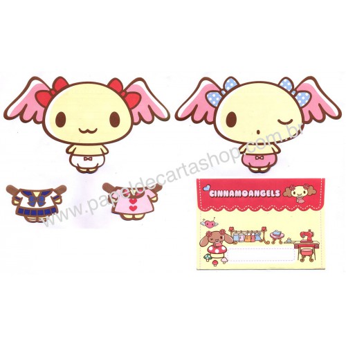 Ano 2008. Conjunto de Papel de Carta Cinnamoangels WDB Sanrio