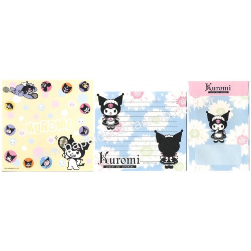 Ano 2008. Conjunto de Papel de Carta Kuromi FIVE1 Sanrio