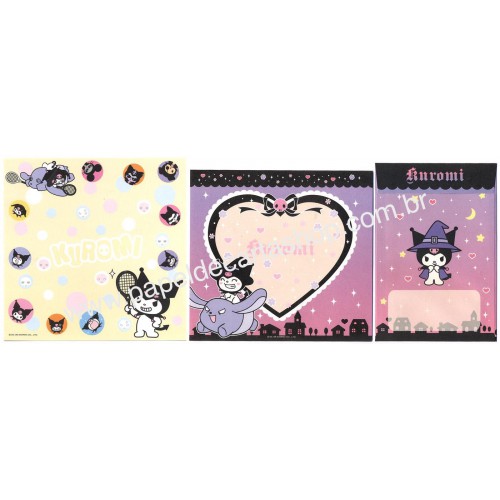 Ano 2008. Conjunto de Papel de Carta Kuromi FIVE2 Sanrio