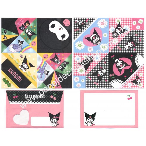 Ano 2008. Conjunto de Papel de Carta Kuromi ORI Sanrio