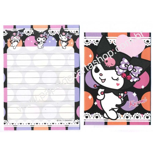 Ano 2011. Conjunto de Mini-Papel de Carta Kuromi 1 - Sanrio