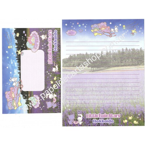 Ano 2011. Conjunto de Papel de Carta Little Twin Stars Hokkaido Sanrio