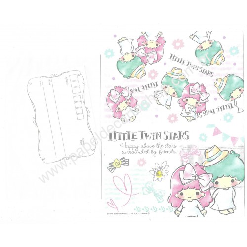 Ano 2015. Kit 2 Conjuntos de Papel de Carta Little Twin Stars Happy T