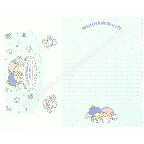 Ano 2017. Conjunto de Papel de Carta Little Twin Stars Cotton Sanrio