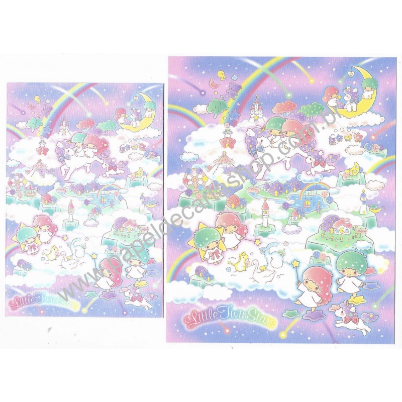 Ano 2020. Conjunto de Papel de Carta Little Twin Stars Sanrio