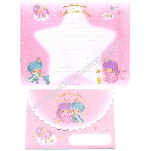 Ano 2019. Conjunto de Papel de Carta Little Twin Stars Sanrio