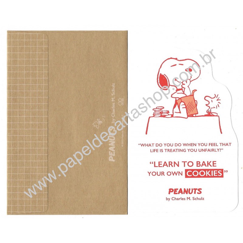 Conjunto de Papel de Carta Snoopy Vintage Cookies Sun-Star Japan 2022