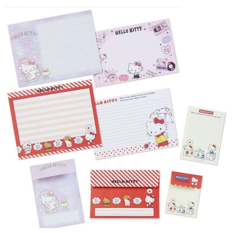 Ano 2018. Kit 3 Conjuntos de Papel de Carta Hello Kitty Sanrio