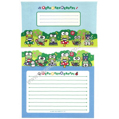 Ano 1993. Kit 2 Conjuntos de Papéis de Carta Antigos Keroppi Sanrio