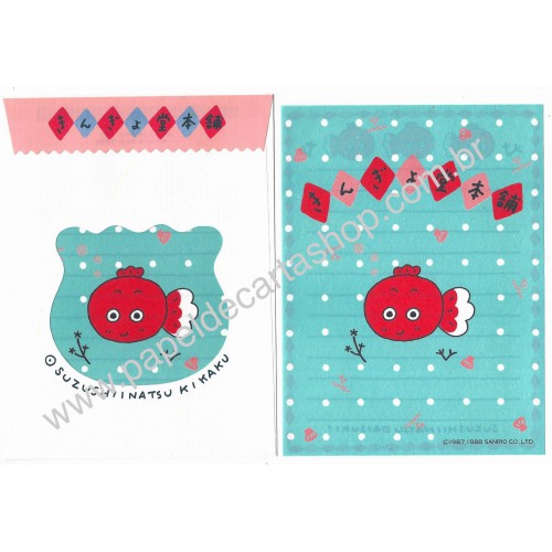 Ano 1988. Conjunto de Papel de Carta Antigo Suzushiinatsu Kikaku Sanrio