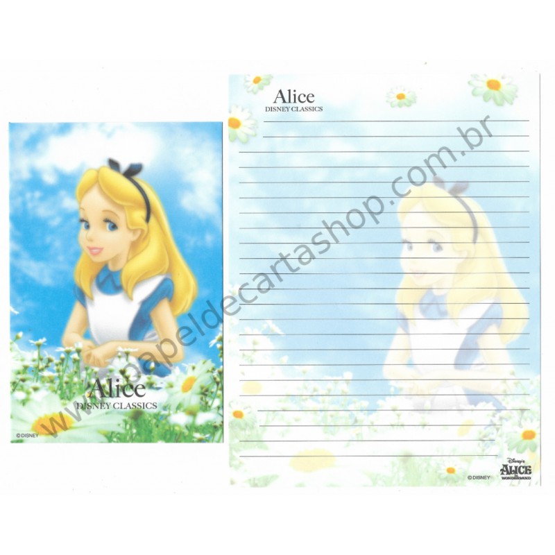 Kit 2 Conjuntos de Papel de Carta Disney Classics Alice