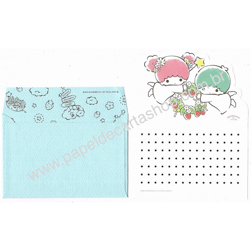 Ano 2018. Conjunto de Papel de Carta Little Twin Stars CBR Sanrio