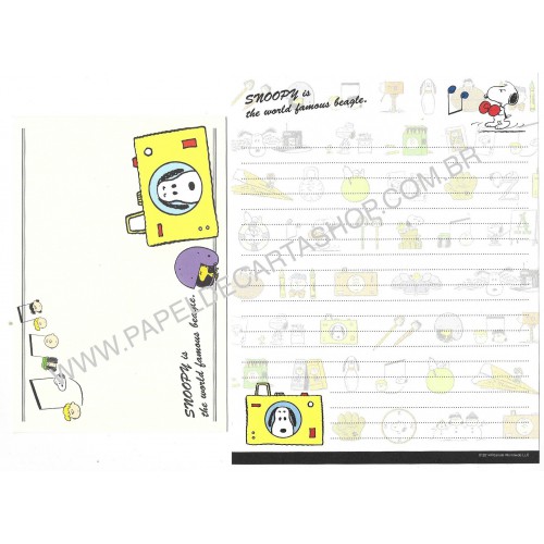 Kit 2 Conjuntos de Papéis de Carta Snoopy Good Ol Charlie Brown Peanuts 2014