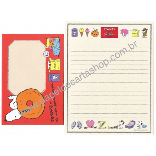 Kit 2 Conjuntos de Papel de Carta Snoopy Cookies CVM 2014