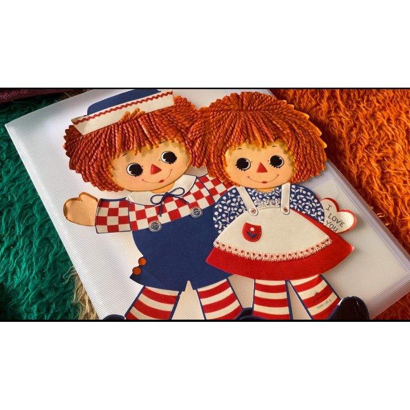 Pasta & Coleção Antiga Original Raggedy Ann & Andy Hallmark