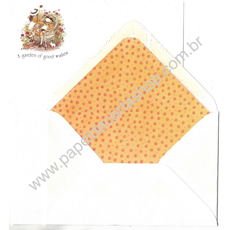 Conjunto de Papel de Carta Antigo Importado Holly Hobbie M91