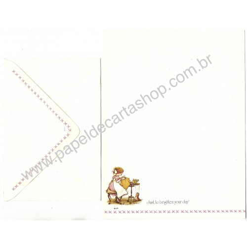 Conjunto de Papel de Carta Antigo Importado Holly Hobbie M92