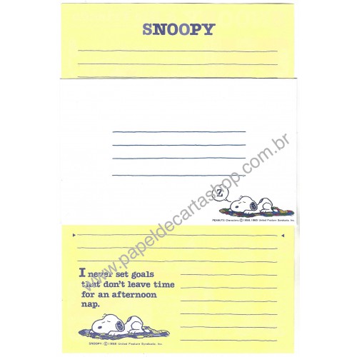 Conjunto de Papel de Carta Snoopy & Friends CAM Vintage Hallmark