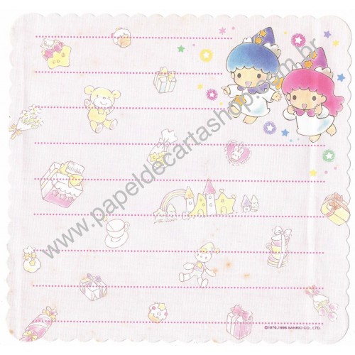 Ano 1996. Conjunto de Papel de Carta Little Twin Stars Present Sanrio