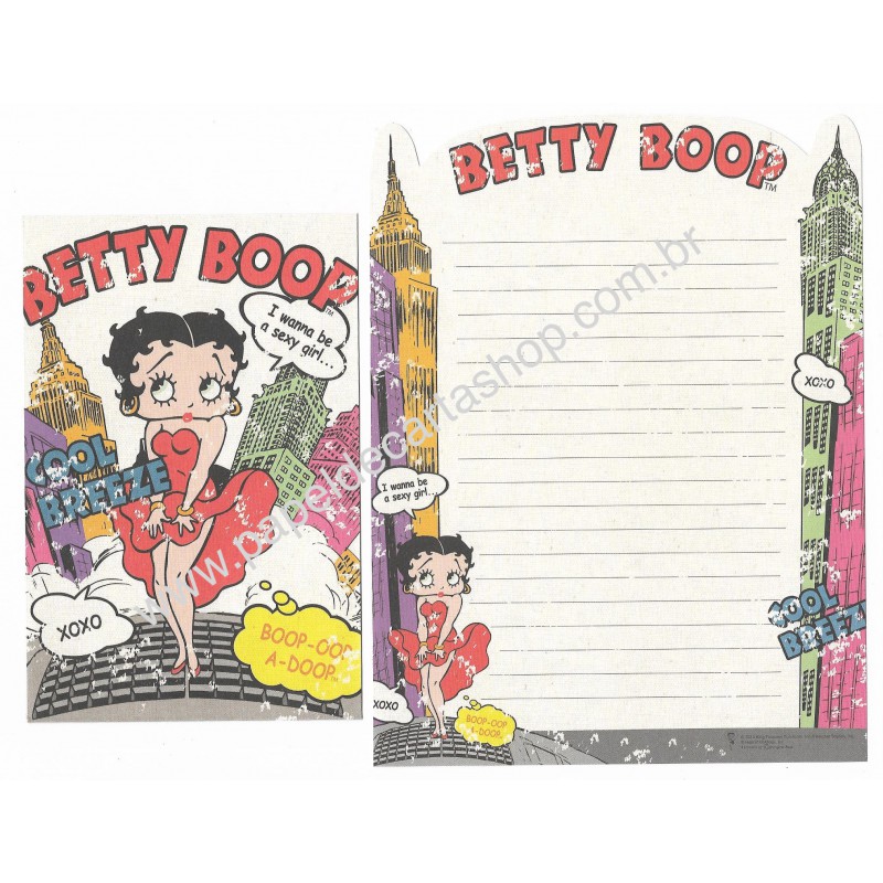 Conjunto de Papel de Carta Importado Betty Boop XOXO