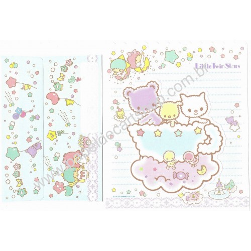 Ano 2012. Kit 2 Conjuntos de Papel de Carta Little Twin Stars Sanrio