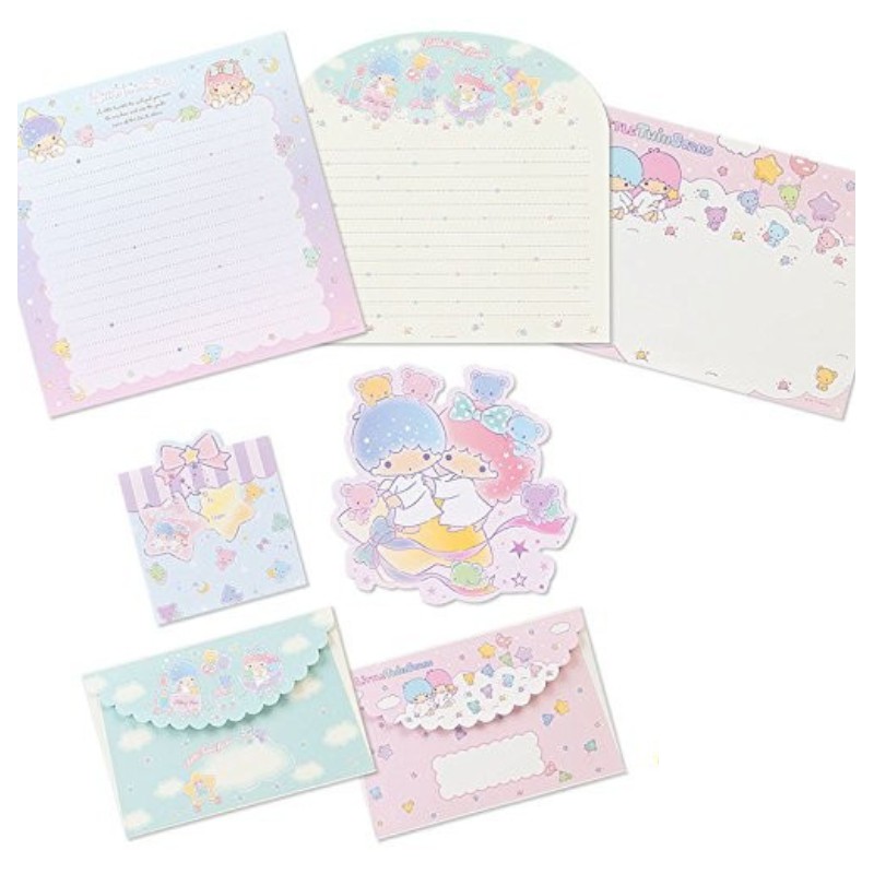 Ano 2017. Kit 2 Conjuntos de Papel de Carta Little Twin Stars Stars Sanrio