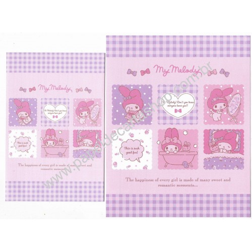 Ano 2023. Conjunto de Papel de Carta My Melody Sweet and Romantic Sanrio